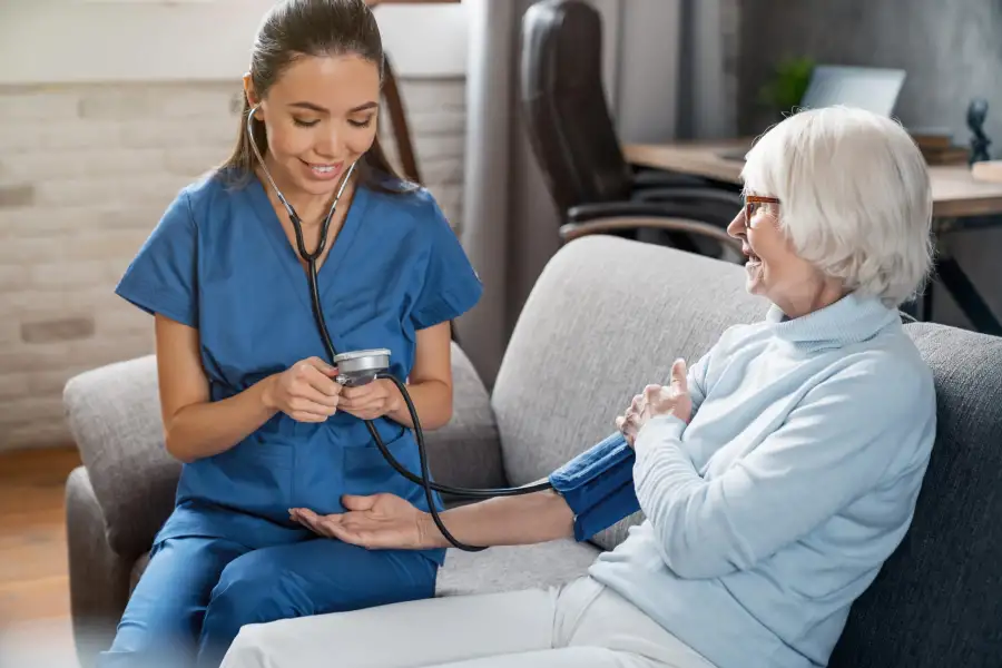 nurse mearing blood